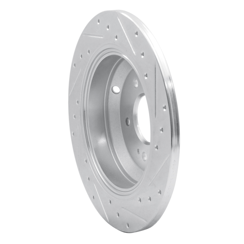 Genesis G70 Brake Rotor (1) - Rear Left - R1 Concepts - Drilled & Slotted - Silver - `18-`23